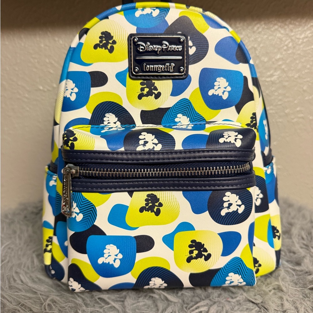 Loungefly Disney Parks hard tag Mickey Mouse Run Backpack NWT
